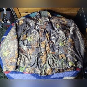 Woolrich Camo Reversible Jacket Mens 2XL Hunting Mossy Oak Breakup Outdoor Guide
